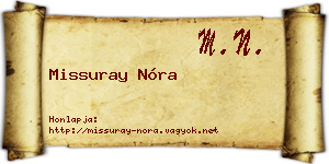 Missuray Nóra névjegykártya